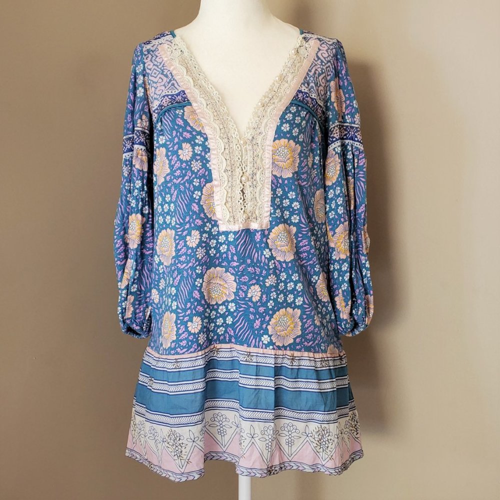 Free People Sweet Poland Boho Peasant Tunic Top XS - Picture 4 of 16
